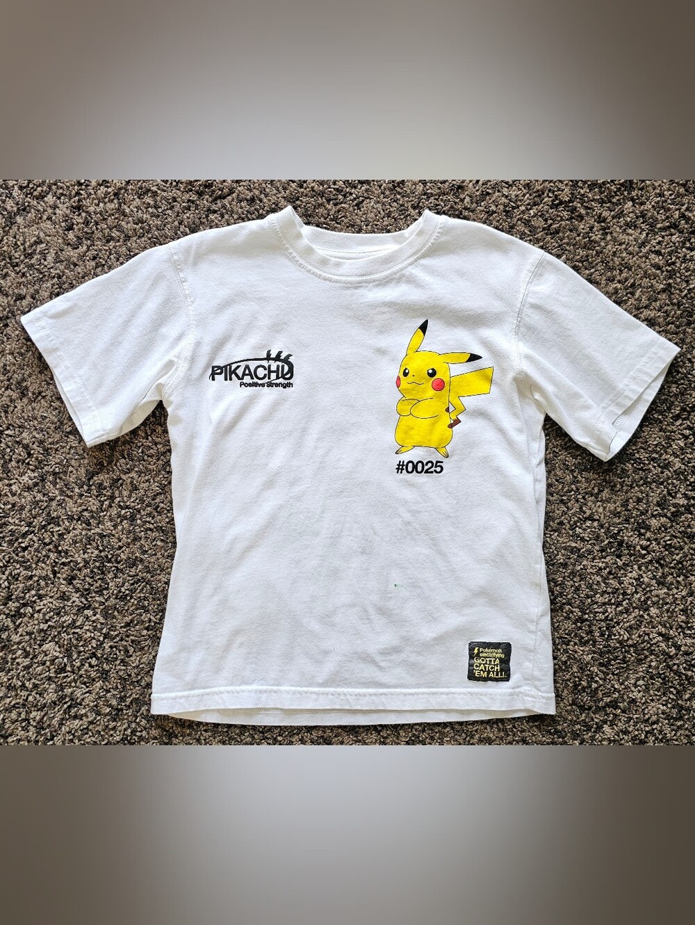 ZARA Kids White Pokémon Pikachu Graphic Cotton T-Shirt Size 8-9 130 cm